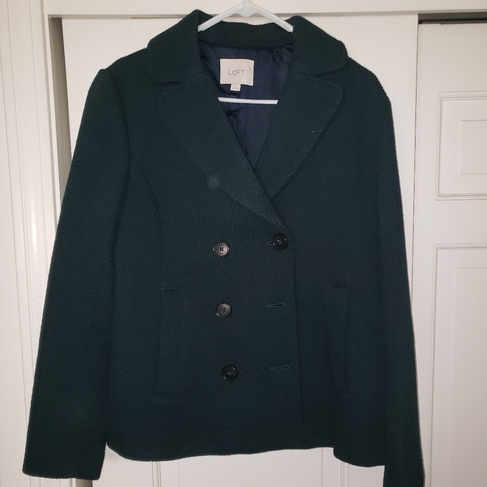 NWOT Green Loft textured pea coat